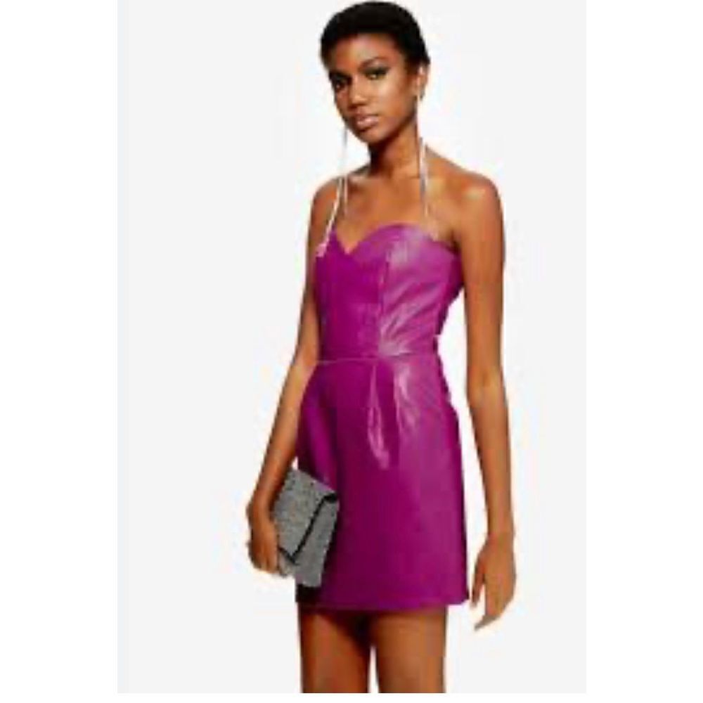 TopShop Bandeau Mini Dress Purple size 6 - Picture 9 of 11